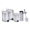 Kit Lixeira Aço Inox - 1 de 3l, 2 de 5l e 1 Escova Sanitária - 1