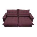 Ver imagem 5 de Sofá Retrátil e Reclinável 2,52m com Molas Ensacadas Cama Inbox Soft Tecido Suede Vinho