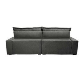 Sofá Retrátil e Reclinável 2,52m com Molas Ensacadas Cama Inbox Soft Tecido Suede Cinza - 7
