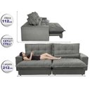 Ver imagem 3 de Sofá Retrátil e Reclinável 2,12m com Molas Ensacadas Cama Inbox Soft Tecido Suede Cinza