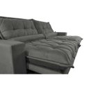 Ver imagem 5 de Sofá Retrátil e Reclinável 2,12m com Molas Ensacadas Cama Inbox Soft Tecido Suede Cinza