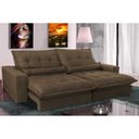 Ver imagem 1 de Sofá Retrátil e Reclinável 2,32m com Molas Ensacadas Cama Inbox Soft Tecido Suede Café