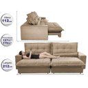 Ver imagem 2 de Sofá Retrátil e Reclinável 2,12m com Molas Ensacadas Cama Inbox Soft Tecido Suede Castor