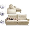 Ver imagem 2 de Sofá Retrátil e Reclinável 2,12m com Molas Ensacadas Cama Inbox Soft Tecido Suede Bege