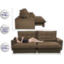 Ver imagem 2 de Sofá Retrátil e Reclinável 2,12m com Molas Ensacadas Cama Inbox Soft Tecido Suede Café