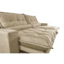 Ver imagem 4 de Sofá Retrátil e Reclinável 2,72m com Molas Ensacadas Cama Inbox Soft Tecido Suede Bege