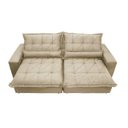 Ver imagem 5 de Sofá Retrátil e Reclinável 2,72m com Molas Ensacadas Cama Inbox Soft Tecido Suede Bege