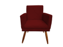 Ver imagem 2 de Kit 2 Poltronas Decorativa Nina Riscado Suede Marsala Pés Madeira Ms Decor