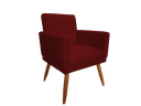 Ver imagem 3 de Kit 2 Poltronas Decorativa Nina Riscado Suede Marsala Pés Madeira Ms Decor