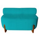Ver imagem 2 de Poltrona Sofá Ilha Pequeno Lojas Orgânico Dois Lados Bouclé Azul Turquesa