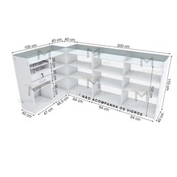 BALCÃO CAIXA VITRINE M288.B (CAIXA, LOJA, VALET) MUNDI MOVEIS - 5