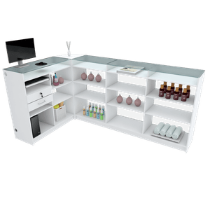 BALCÃO CAIXA VITRINE M288.B (CAIXA, LOJA, VALET) MUNDI MOVEIS