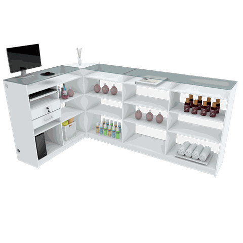 BALCÃO CAIXA VITRINE M288.B (CAIXA, LOJA, VALET) MUNDI MOVEIS