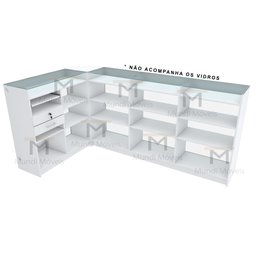 BALCÃO CAIXA VITRINE M288.B (CAIXA, LOJA, VALET) MUNDI MOVEIS - 2