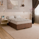 Ver imagem 7 de Cama Baú Casal Bipartido Suede Marrom+ Colchão D33 One Face Branco- e-Shop Casa