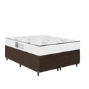 Ver imagem 5 de Baú Casal Bipartido Suede Marrom+ Colchão D33 One Face Branco- E-shop Casa