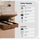 Ver imagem 2 de Cama Baú Casal Bipartido Suede Marrom+ Colchão D33 One Face Branco- e-Shop Casa