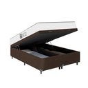 Ver imagem 4 de Baú Casal Bipartido Suede Marrom+ Colchão D33 One Face Branco- E-shop Casa