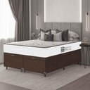 Ver imagem 2 de Baú Casal Bipartido Suede Marrom+ Colchão D33 One Face Branco- E-shop Casa