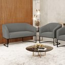 Ver imagem 7 de Sofá Namoradeira e Poltrona Base Industrial Preto Stella Suede D03 - D'Rossi Cor Grafite