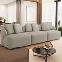 Ver imagem 1 de Sofá 4 Lugares para Sala de Estar Living 288cm Arlo F04 Linho Bege - Lyam Decor
