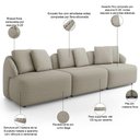 Ver imagem 3 de Sofá 4 Lugares para Sala de Estar Living 288cm Arlo F04 Linho Bege - Lyam Decor