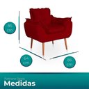 Ver imagem 6 de Kit 02 Poltronas Opala Sala Confortável Resistente Vermelho