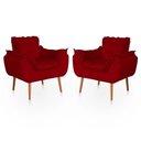 Ver imagem 1 de Kit 02 Poltronas Opala Sala Confortável Resistente Vermelho