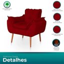 Ver imagem 5 de Kit 02 Poltronas Opala Sala Confortável Resistente Vermelho