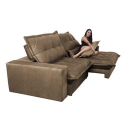 Sofá Retrátil e Reclinável 2,92m com Molas Ensacadas Cama Inbox Soft Tecido Suede Castor - 6 Sofá Retrátil e Reclinável 2,92m com Molas Ensacadas Cama Inbox Soft Tecido Suede Castor - 6