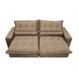 Sofá Retrátil e Reclinável 2,92m com Molas Ensacadas Cama Inbox Soft Tecido Suede Castor - 5 Sofá Retrátil e Reclinável 2,92m com Molas Ensacadas Cama Inbox Soft Tecido Suede Castor - 5