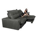 Ver imagem 6 de Sofá Retrátil e Reclinável 2,92m com Molas Ensacadas Cama Inbox Soft Tecido Suede Cinza