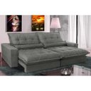 Ver imagem 1 de Sofá Retrátil e Reclinável 2,92m com Molas Ensacadas Cama Inbox Soft Tecido Suede Cinza