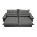 Ver imagem 5 de Sofá Retrátil e Reclinável 2,92m com Molas Ensacadas Cama Inbox Soft Tecido Suede Cinza