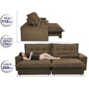 Ver imagem 2 de Sofá Retrátil e Reclinável 2,92m com Molas Ensacadas Cama Inbox Soft Tecido Suede Café