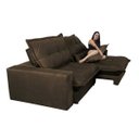 Ver imagem 6 de Sofá Retrátil e Reclinável 2,92m com Molas Ensacadas Cama Inbox Soft Tecido Suede Café