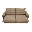 Ver imagem 5 de Sofá Retrátil e Reclinável 2,52m com Molas Ensacadas Cama Inbox Soft Tecido Suede Castor