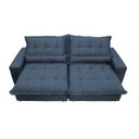 Ver imagem 5 de Sofá Retrátil e Reclinável 2,92m com Molas Ensacadas Cama Inbox Soft Tecido Suede Azul