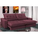 Ver imagem 1 de Sofá Retrátil e Reclinável 2,72m com Molas Ensacadas Cama Inbox Soft Tecido Suede Vinho