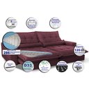 Ver imagem 3 de Sofá Retrátil e Reclinável 2,72m com Molas Ensacadas Cama Inbox Soft Tecido Suede Vinho