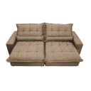 Ver imagem 5 de Sofá Retrátil e Reclinável 2,32m com Molas Ensacadas Cama Inbox Soft Tecido Suede Castor