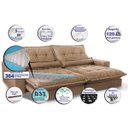 Ver imagem 3 de Sofá Retrátil e Reclinável 3,12m com Molas Ensacadas Cama Inbox Soft Tecido Suede Castor