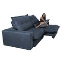 Ver imagem 6 de Sofá Retrátil e Reclinável 2,72m com Molas Ensacadas Cama Inbox Soft Tecido Suede Azul