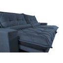 Ver imagem 4 de Sofá Retrátil e Reclinável 2,72m com Molas Ensacadas Cama Inbox Soft Tecido Suede Azul