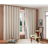 Cortina Voil Linho Com Forro Corta Luz 2,70x1,80 - RAPHA Cor:Bege - 1