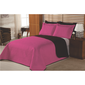 Cobre Leito Casal Dupla Face 3 Pçs Florença:rosa Pink