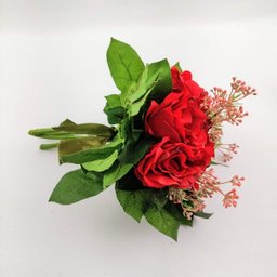 Buquê Mix Rosa Vermelha Planta Artificial Permanente 30x21cm - 4