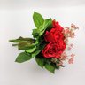 Buquê Mix Rosa Vermelha Planta Artificial Permanente 30x21cm - 4