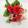 Buquê Mix Rosa Vermelha Planta Artificial Permanente 30x21cm - 5