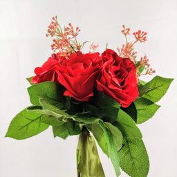 Buquê Mix Rosa Vermelha Planta Artificial Permanente 30x21cm - 2